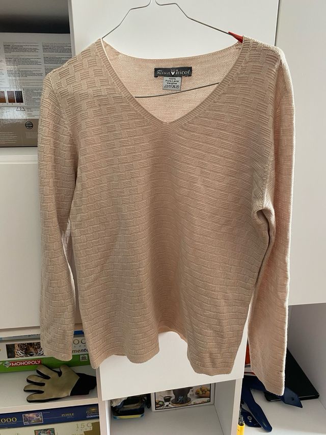 Maglione beige pura lana vergine