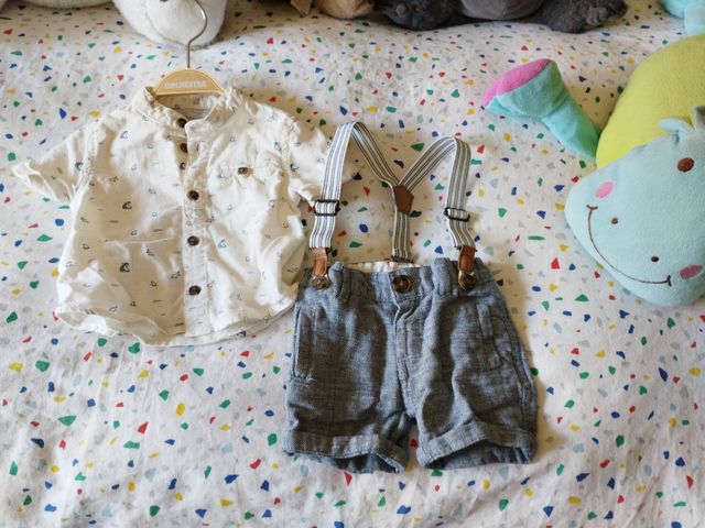 Conjunto bebé camisa y pantalón 0-3 meses