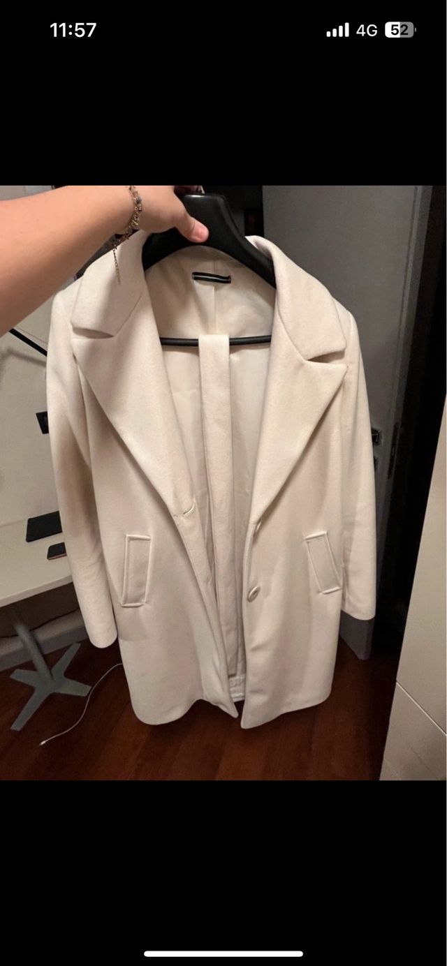 Cappotto panna con cintura