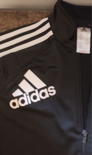 Sudadera deportiva cremallera negra Adidas
