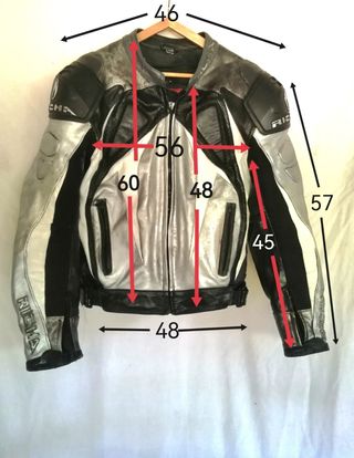 Cazadora motociclismo cuero auténtico L Medidas in
