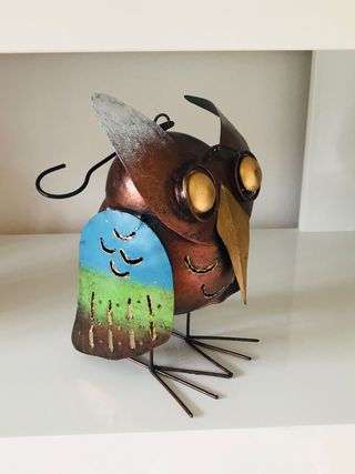 Portavelas grande con forma de búho