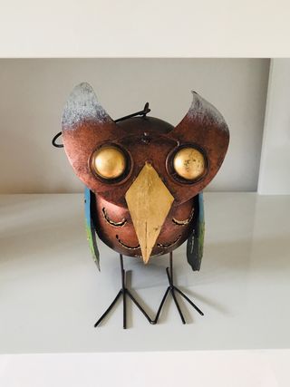 Portavelas grande con forma de búho