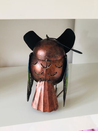 Portavelas grande con forma de búho