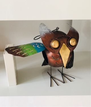 Portavelas grande con forma de búho