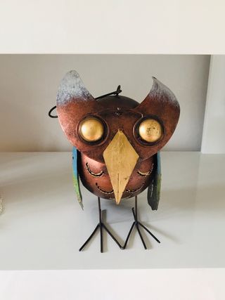 Portavelas grande con forma de búho