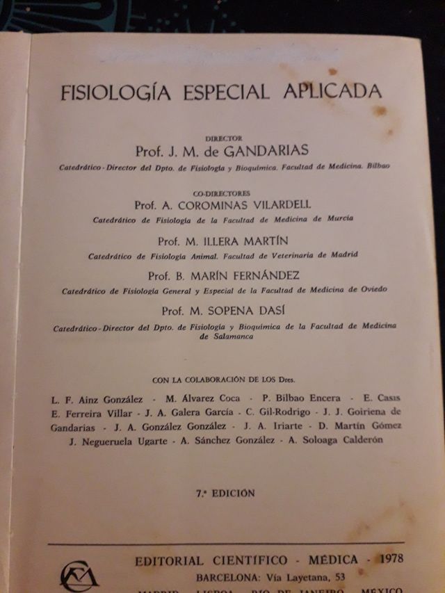 Libro FISIOLOGÍA ESPECIAL APLICADA.