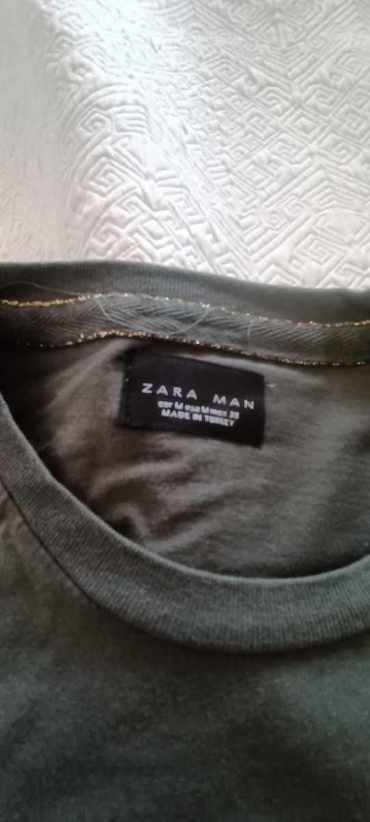 Camiseta hombre zara man M verde