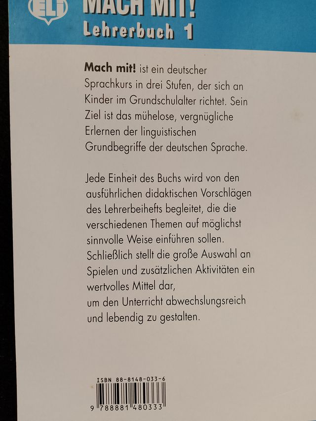 Mach Mit , Lehrerbuch 1 , Aleman