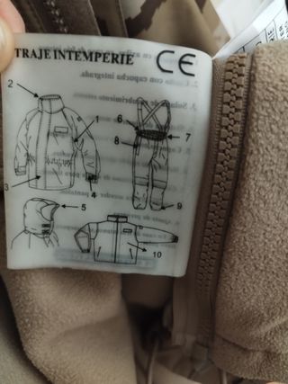 Traje intemperie militar árido