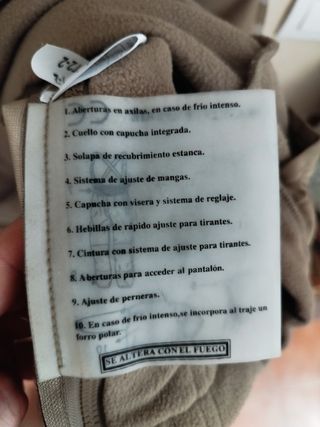 Traje intemperie militar árido
