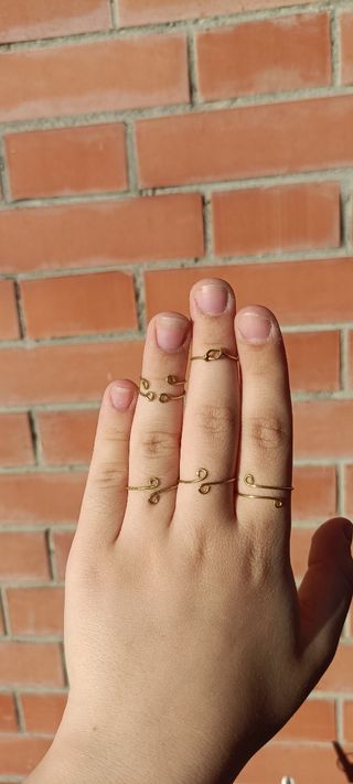 ✨Set anelli minimal regolabili dorati✨