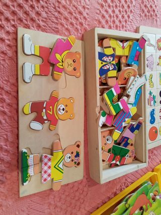 Lote juegos infantiles, familias-vestidos