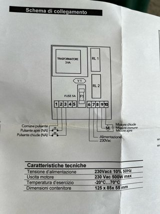 Scheda madre cancello elettrico