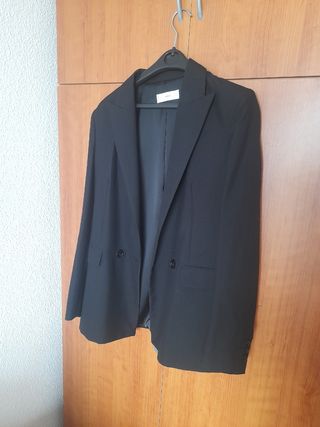 Chaqueta vestir negra mango