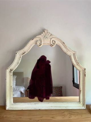 Espejo estilo vintage con marco madera envejecido