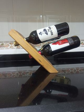 Botellero de madera para 4 botellas 