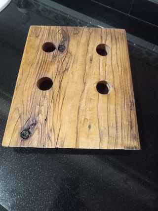 Botellero de madera para 4 botellas 