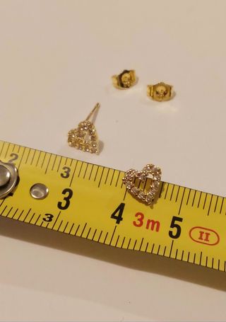 Pendientes  plata dorados mini corazón