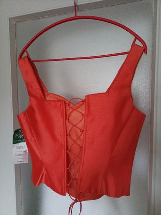Top corpiño de fiesta naranja