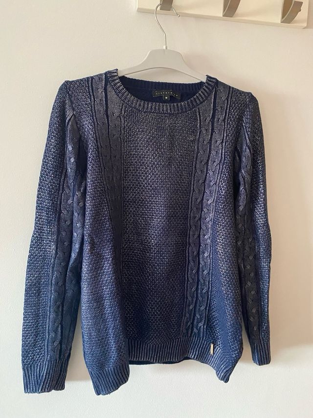 Jersey mujer Tintoretto azul tonos plateados M