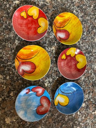 Egan campo di cuori set piattini porcellana