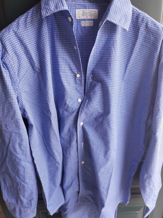 Camicia quadretti blu chiaro, cotone