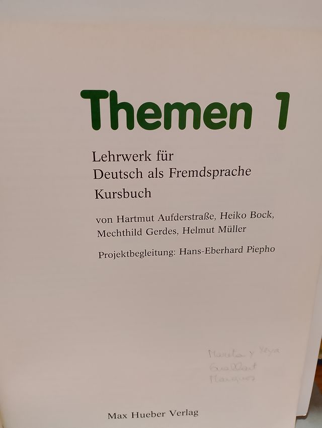 THEMEN 1 ,KURSBUCH ,DEUTSCH , Alemán