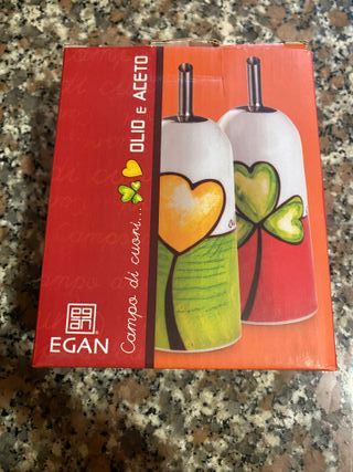 Egan Campo di cuori set Olio/Aceto in porcellana