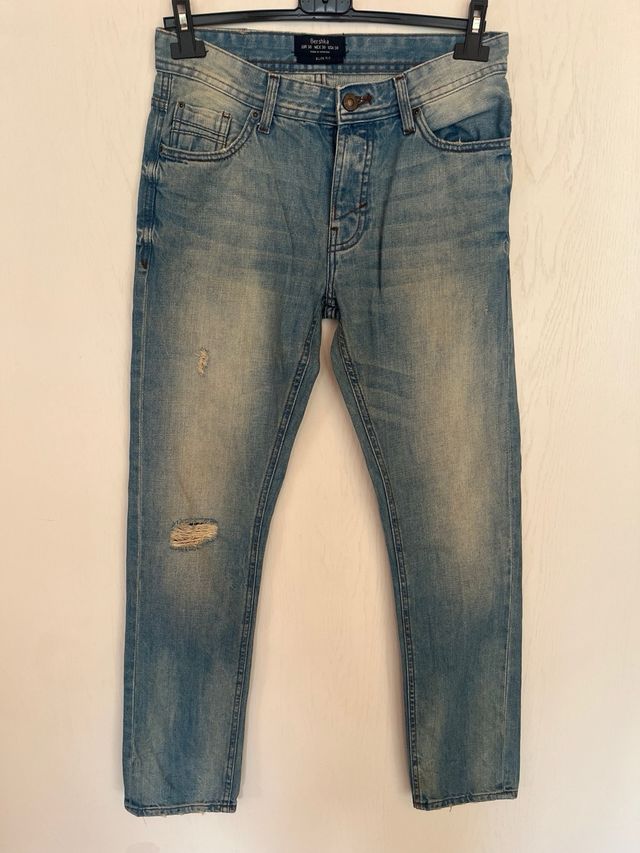 Jeans lungo effetto sporco