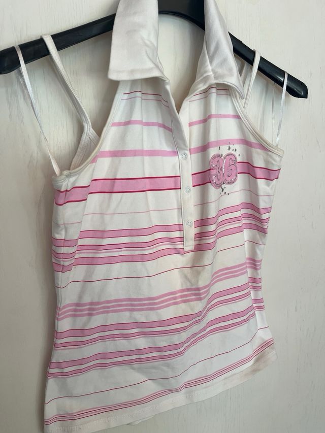 Canotta bimba con bottoni e colletto