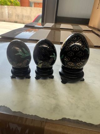 Set di 3 uova in porcellana cinese