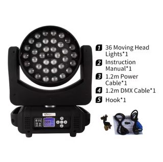 ✅️Cabeza movil Led Wash Zoom 3x18W RGBW+UV