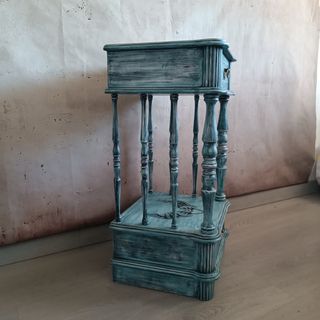 Mesita auxiliar/taburete alto restaurado