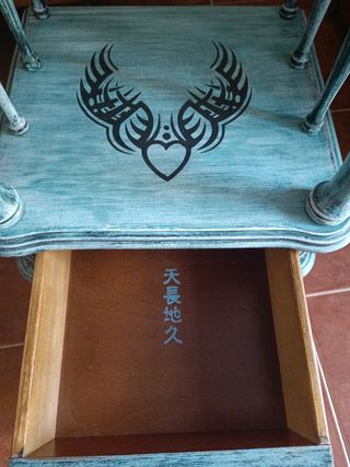 Mesita auxiliar/taburete alto restaurado