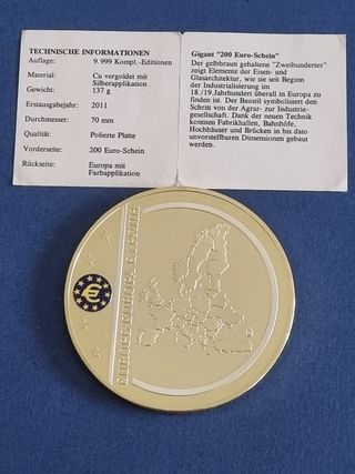 Medalla Billetes Banco Europeo