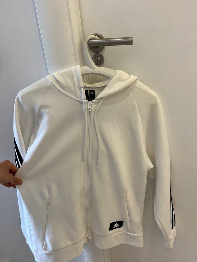 Sudadera adidas blanca con cremallera