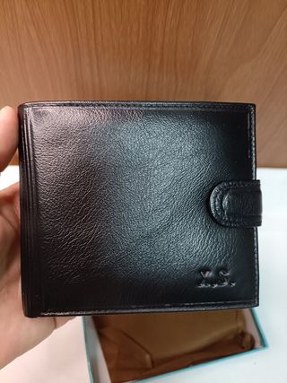 Cartera caballero piel