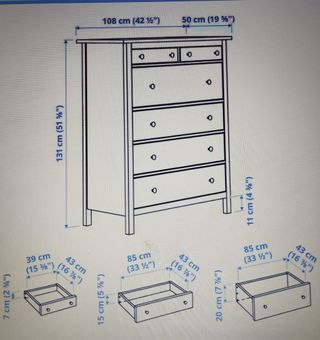 Cassettiera Hemnes Ikea in rovere scuro