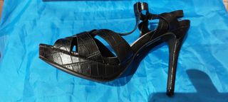 Sandalo donna nuovo tacco 12 plateau n37