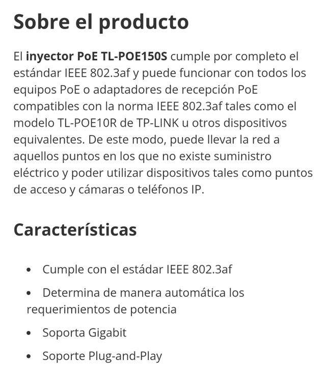 PoE TP-LINK TL-POE150S