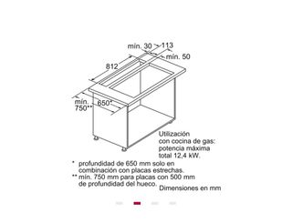 Extractor de encimera telescópico 90 cm