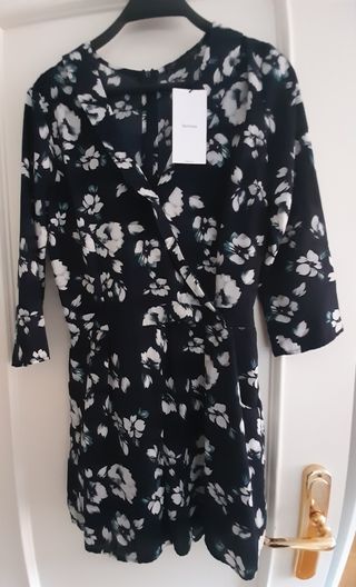 Mono vestido corto Bershka estampado azul blanco M