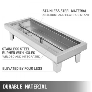 60 x 25 x 5 cm Braciere BBQ Braciere in Acciaio In
