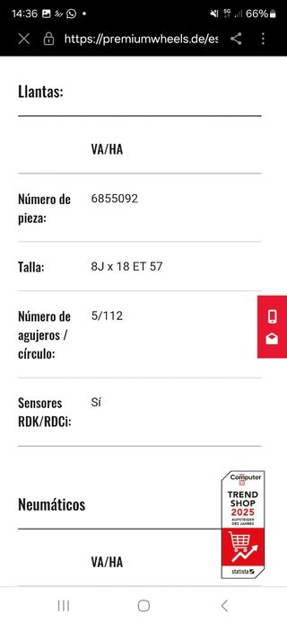 LLANTAS Bmw serie 1/2