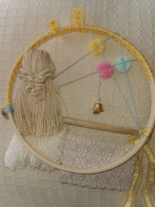 Macramé adorno de muñecas hilo,  comunión