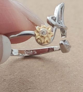 Anillo plata fino Inicial A Inglesa