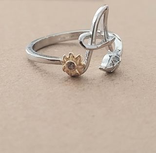 Anillo plata fino Inicial A Inglesa