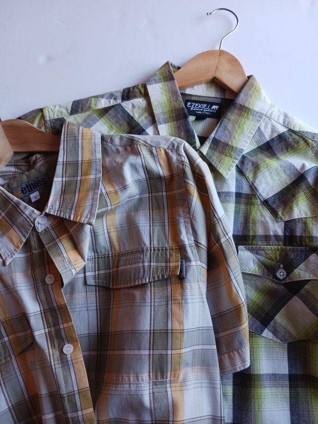 Lote dos camisas verano hombre cuadros