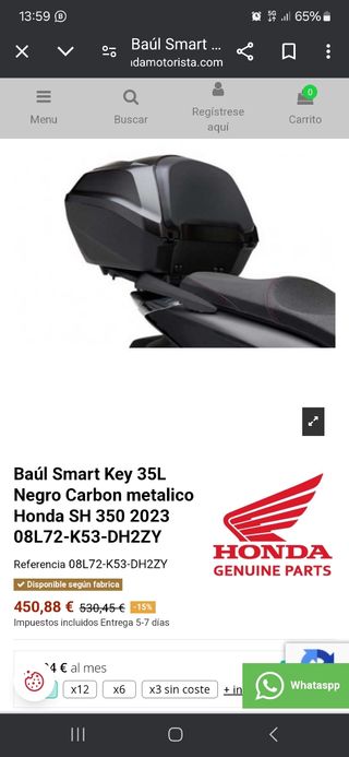 Baul moto. Top box